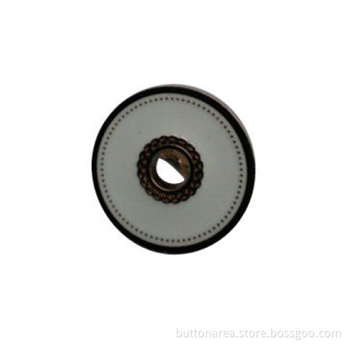 Metal Shank Buttons in Nickel Color with Enamel